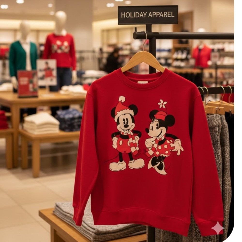 Disney Red Mickey & Minnie Mouse Sweatshirt